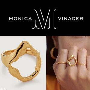 Monica Vinader Lagoon Gold Ring, Sz 8